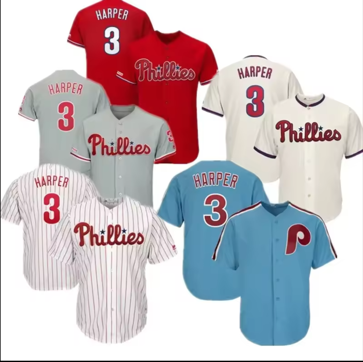 Best quality American Baseball Men's jersey Philadelphiaa Philliee  #3 Harper #18 Gregorius #17 Hoskins #27 Nola #5 Sott