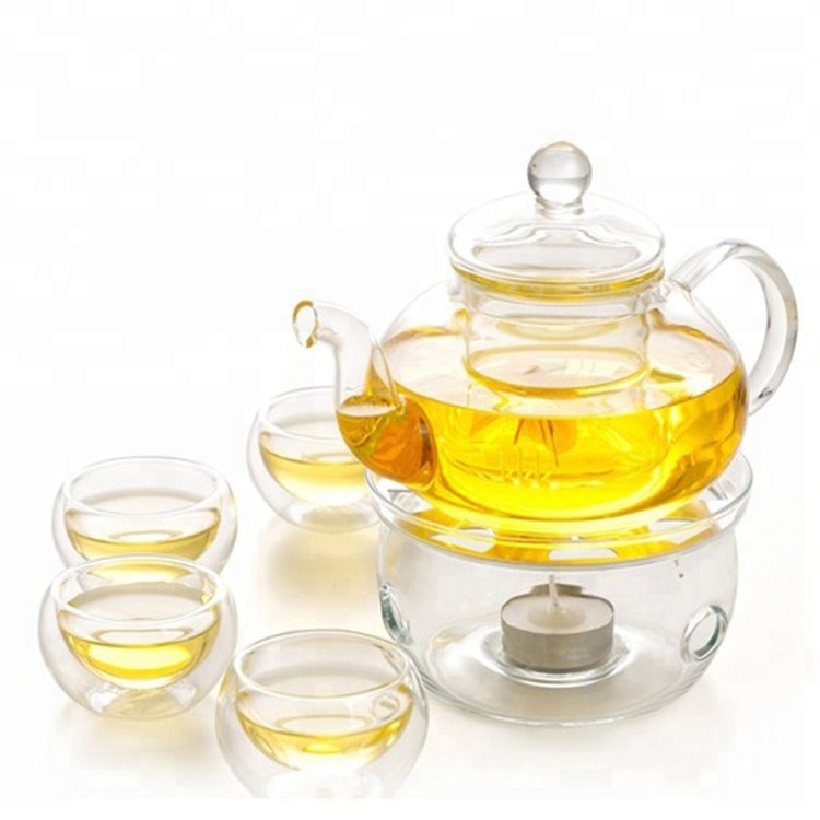 Glass Teapot Stovetop Safe Clear Teapot with Removable Infuser Loose Leaf and Blooming Tea Maker