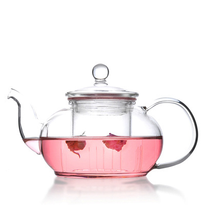 Wholesale heat resistant glass teapots with glass infuser 600ml