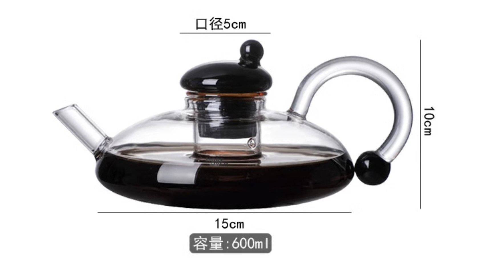 High Borosilicate Glass Tea Kettle with 2 Tea cups for Stovetop Safe, Tea Pot for  Blooming Loose Leaf Tea, Tea Maker