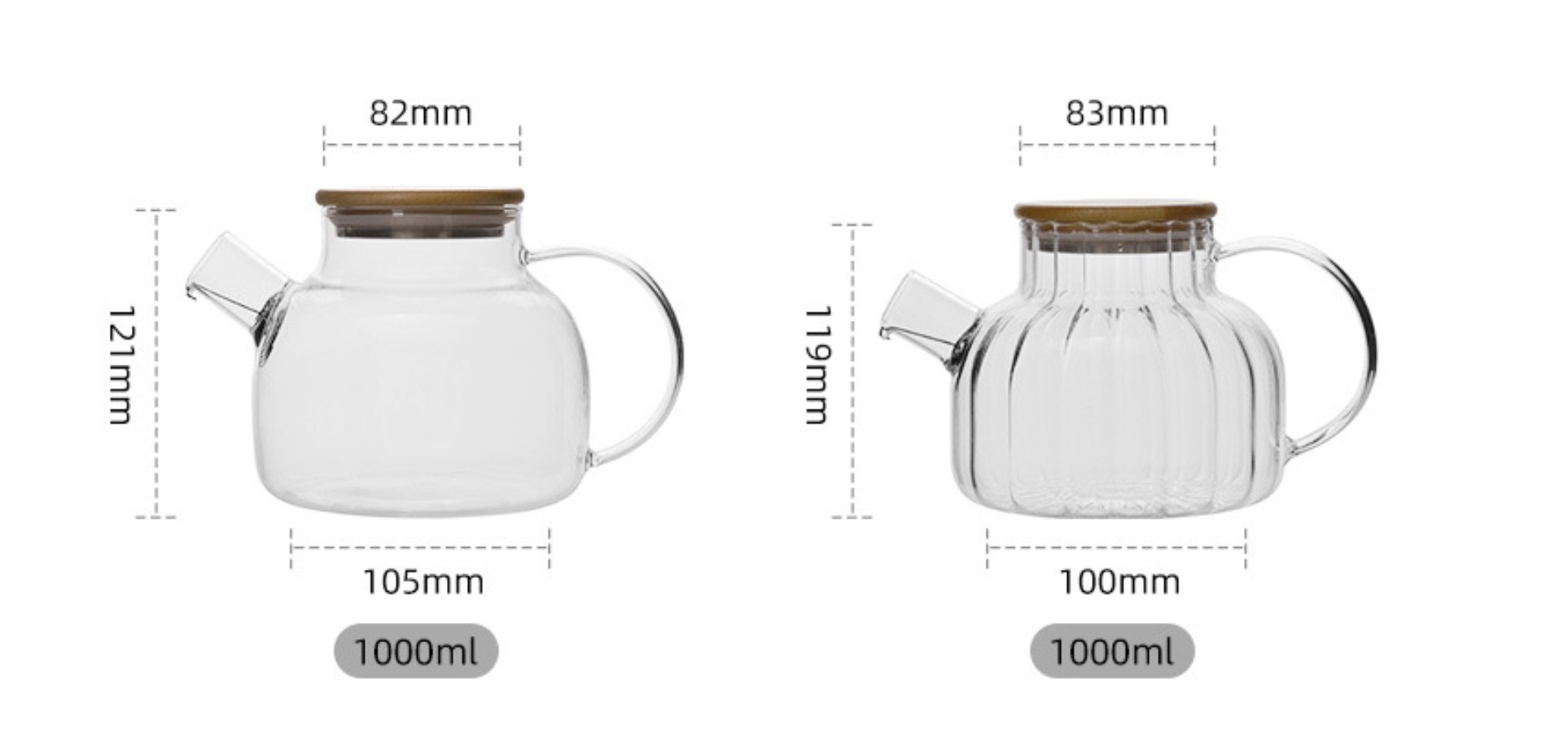 Wholesale modern japanese infuser kettle set High borosilicate transparent glass teapot tea pot with infuser