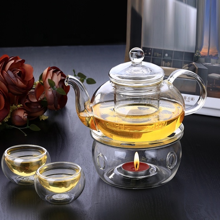 High Borosilicate Glass Tea Set one teapot and 6 small tea cups