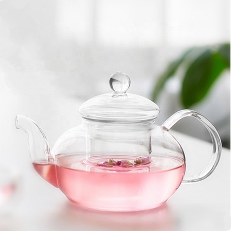 Glass Teapot Stovetop Safe Clear Teapot with Removable Infuser Loose Leaf and Blooming Tea Maker