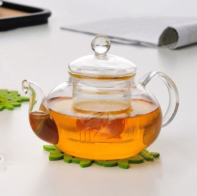 Wholesale heat resistant glass teapots with glass infuser 600ml