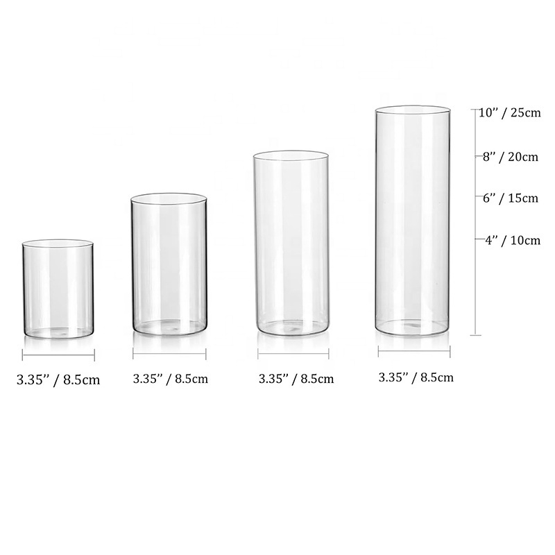 Clear Glass Candle Holders for Pillar Floating Candles, Decorative Wedding Flower Vase for Home