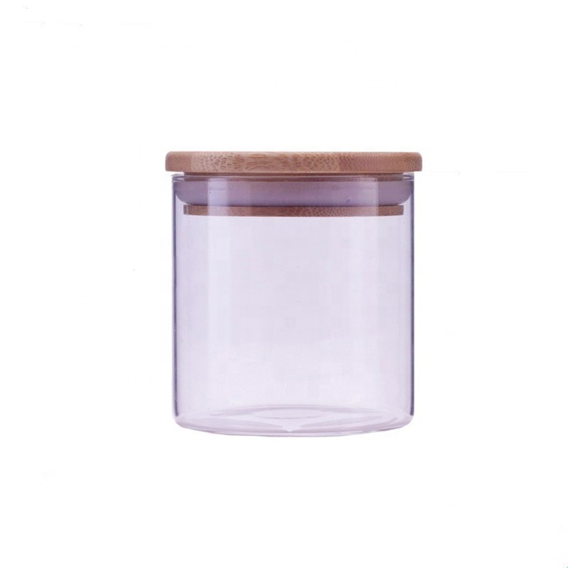 Elegant wholesale home decoration glass candle jar with lid