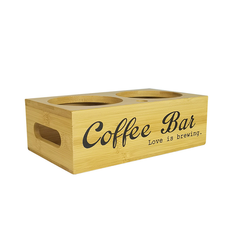 Glass Pantry 40oz coffee bee storage holder glass coffee jar with Airtight Lid and bamboo holder set