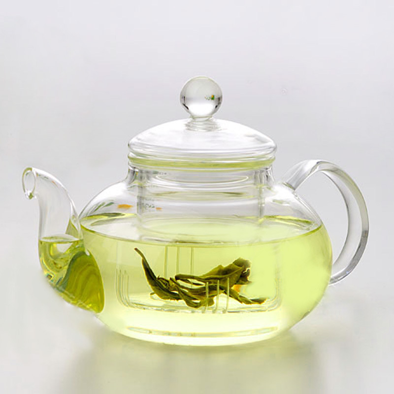 Wholesale heat resistant glass teapots with glass infuser 600ml