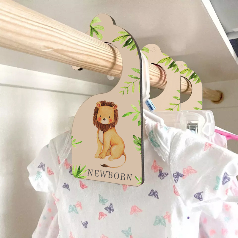 To 24 Month Animal Theme Clothes Organizers Baby Closet Size Newborn Gift Hanger Wooden Sign Baby Closet Wardrobe Dividers