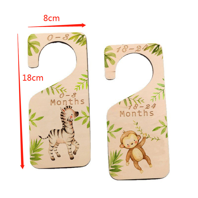 To 24 Month Animal Theme Clothes Organizers Baby Closet Size Newborn Gift Hanger Wooden Sign Baby Closet Wardrobe Dividers