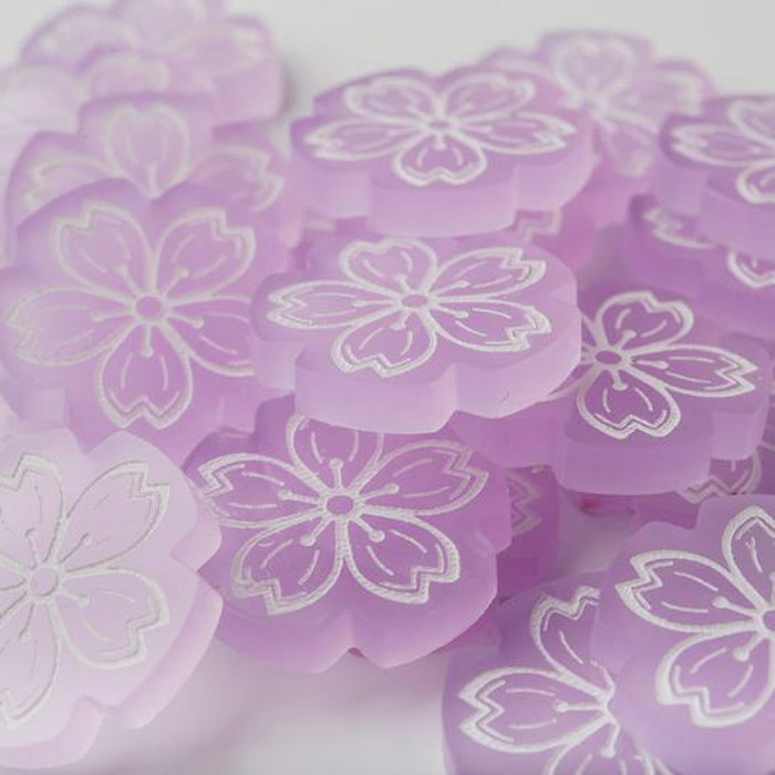 Elegant Acrylic Lavender Frosted Fate Token Engraved Acrylic Flower Token Custom Acrylic Token