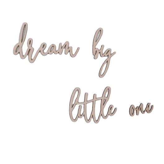 Dream Big Little One Wooden Wall Art Nursery Kids Baby Room Decor for Boy Girl