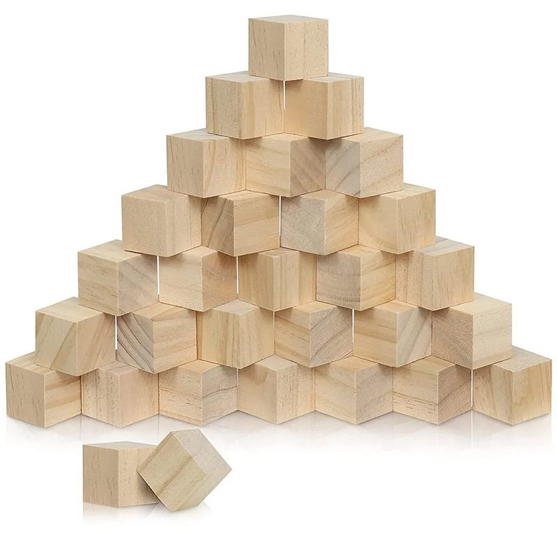 Unfinished Wooden Blocks Small Wood Cubes For Crafts And DIY Home Decor