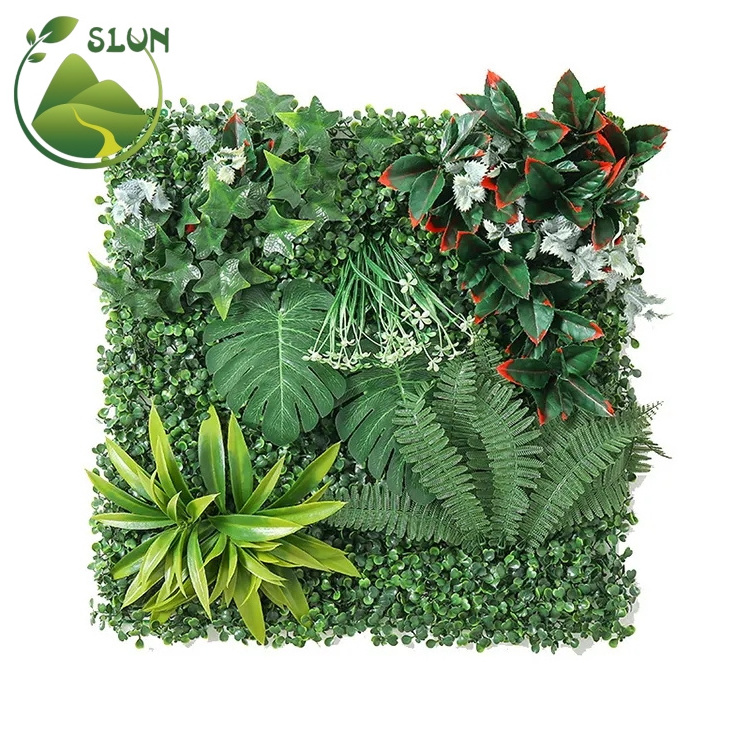 Vertical Garden System Indoor Backdrop DIY  Artificial Plastic Green Flower Grass Wall