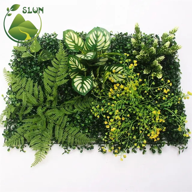 Vertical Garden System Indoor Backdrop DIY  Artificial Plastic Green Flower Grass Wall