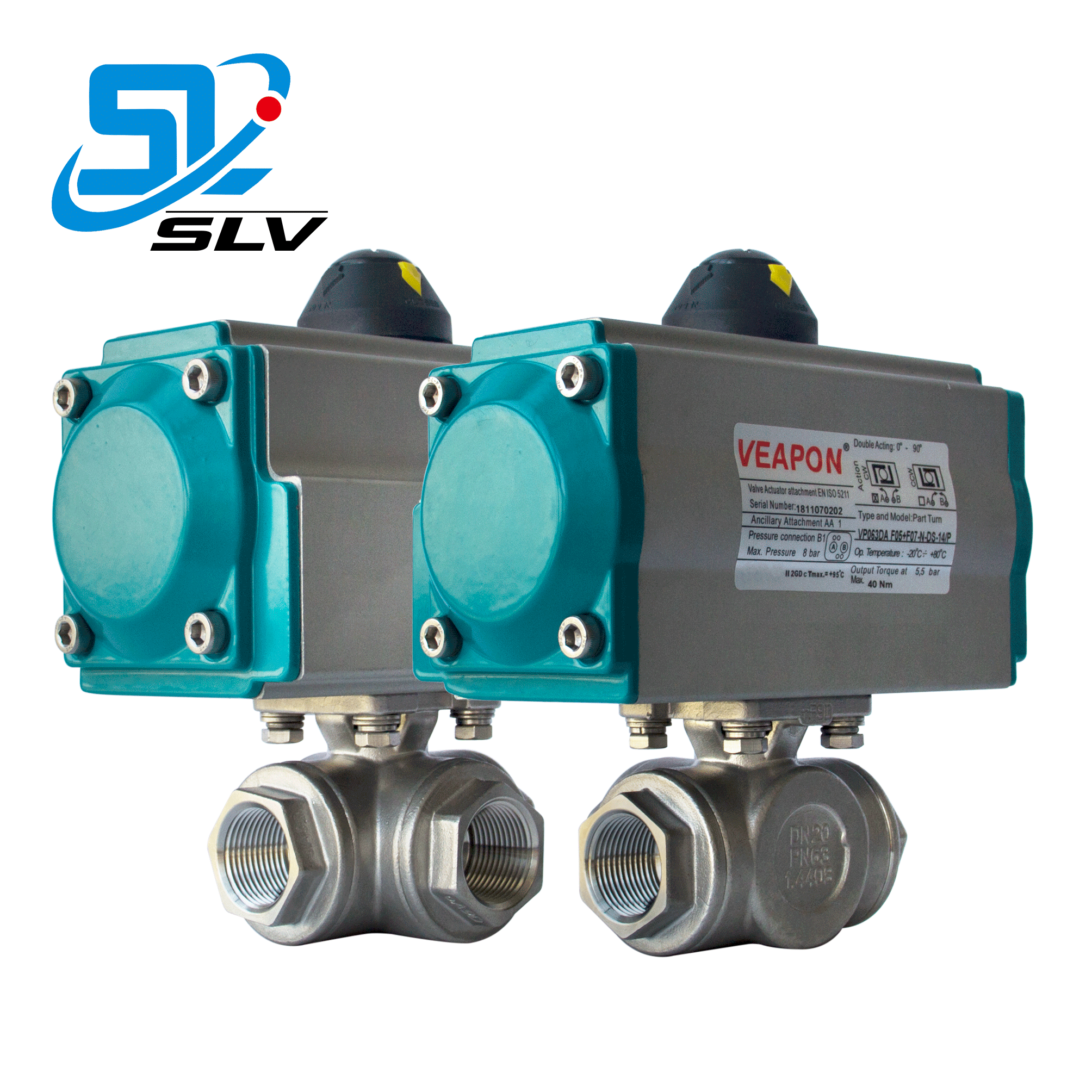 Control Cylinder Discharge Mechanical 3 Way Ball Valve With Pneumatic Actuator