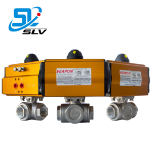 Control Cylinder Discharge Mechanical 3 Way Ball Valve With Pneumatic Actuator