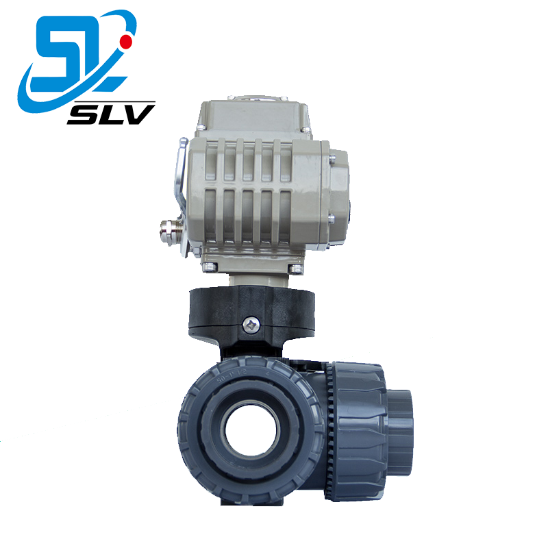 Factory Supply PVC 3 way Ball Valve With Electric Actuator for Water Supply