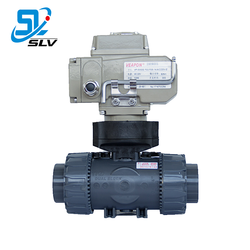 Factory Supply PVC 3 way Ball Valve With Electric Actuator for Water Supply