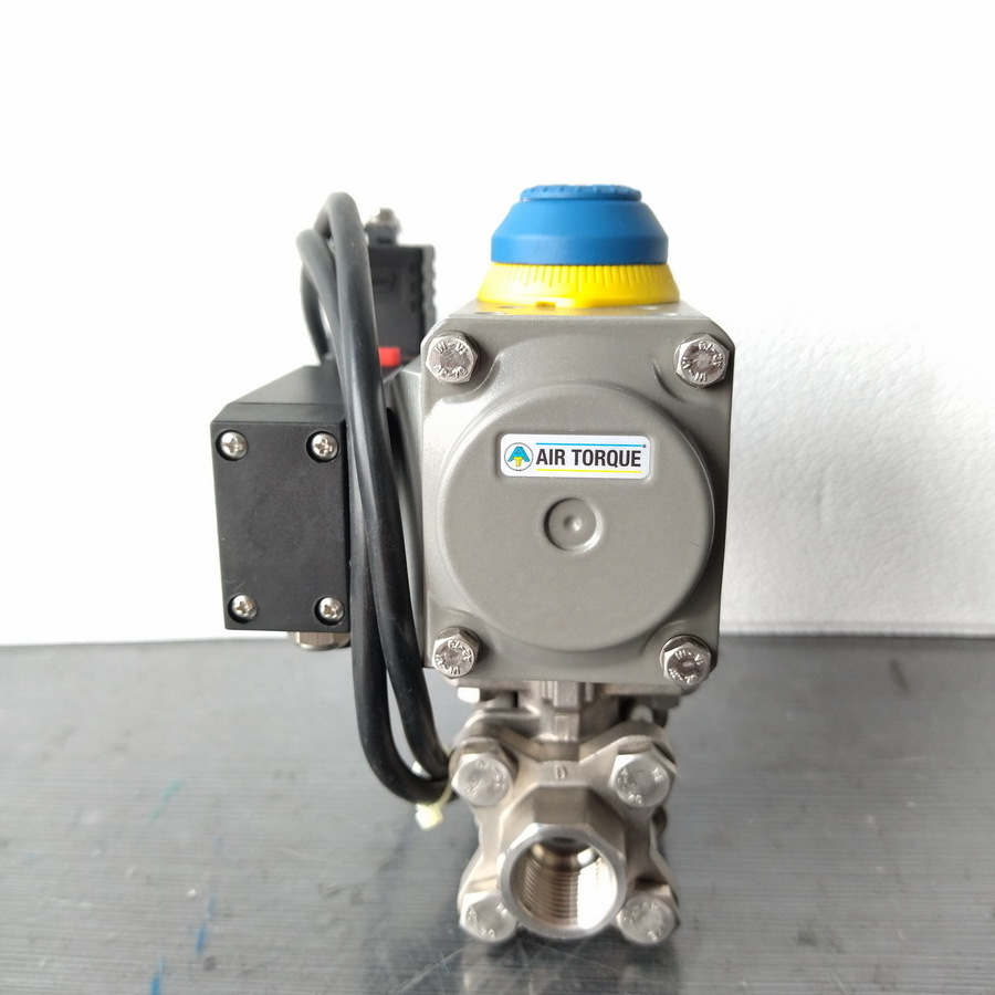 At Air Torque Rotary Pneumatic Actuator Control Threaded Ball Valve with Solenoid Valve Standard PN16 Medium Temperature General