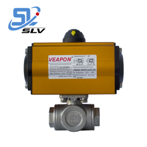 VEAPON Stainless Steel Thread Three-way  Pneumatic  Ball Valve