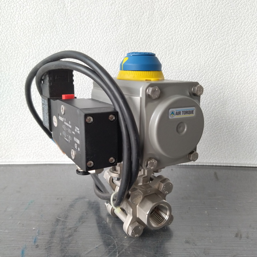 At Air Torque Rotary Pneumatic Actuator Control Threaded Ball Valve with Solenoid Valve Standard PN16 Medium Temperature General