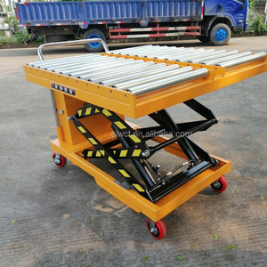 Mobile electric scissor lift table hydraulic roller-top lift platform