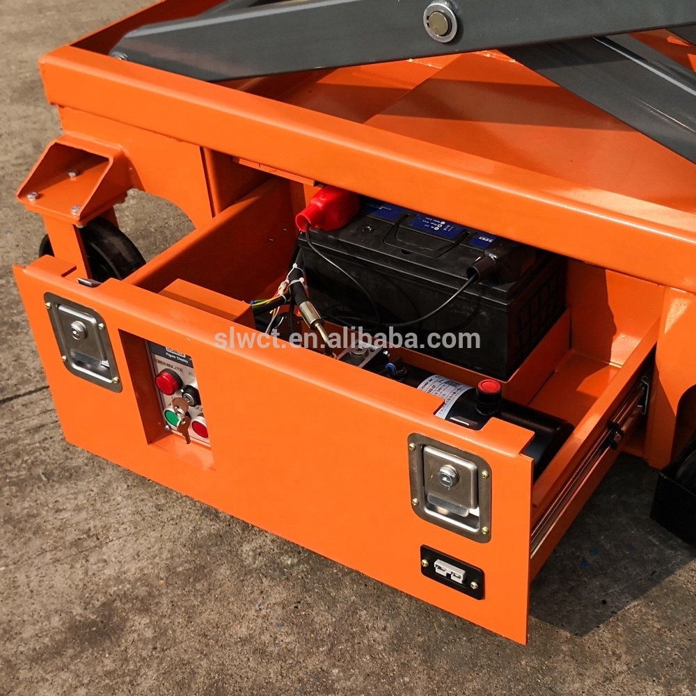 Mini Hydraulic Scissor Lift 300kg DC Powered Electric Working Lift Platform