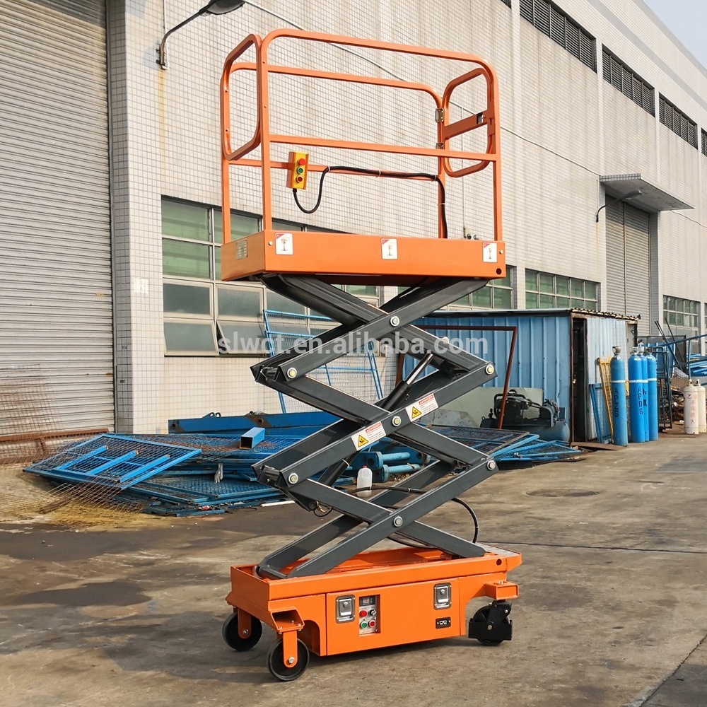 Mini Hydraulic Scissor Lift 300kg DC Powered Electric Working Lift Platform