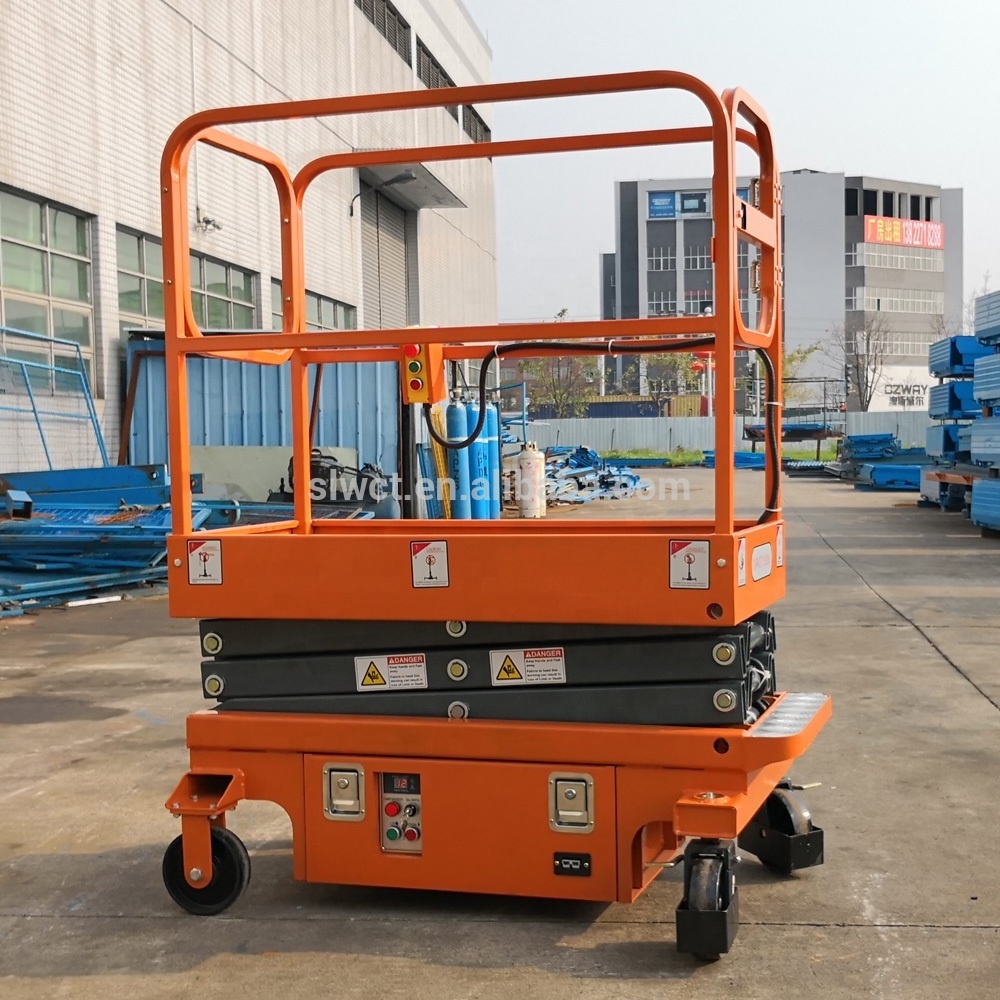 Mini Hydraulic Scissor Lift 300kg DC Powered Electric Working Lift Platform