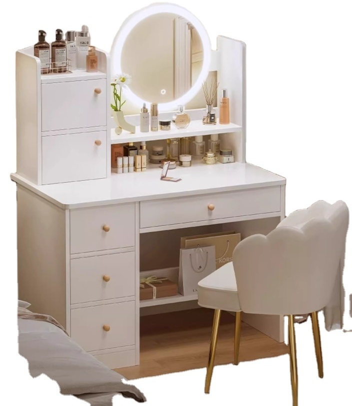 High Quality Nordic Modern Luxury Dressing Table For Bedroom Vanity Makeup with mirror led light