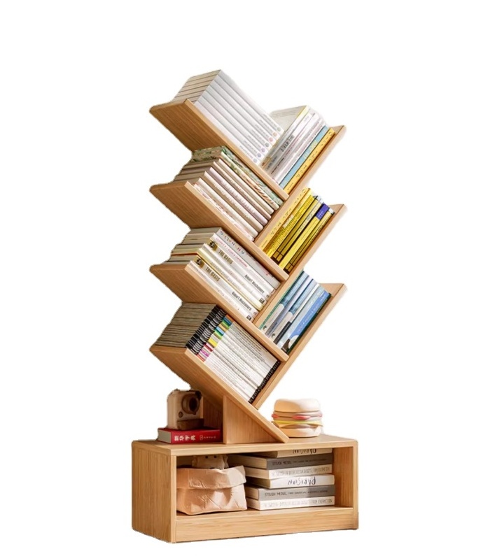 Home Office Decor White Wood Bookshelf Book  Storage Display Open Shelf 5-Tier Narrow Bookcase