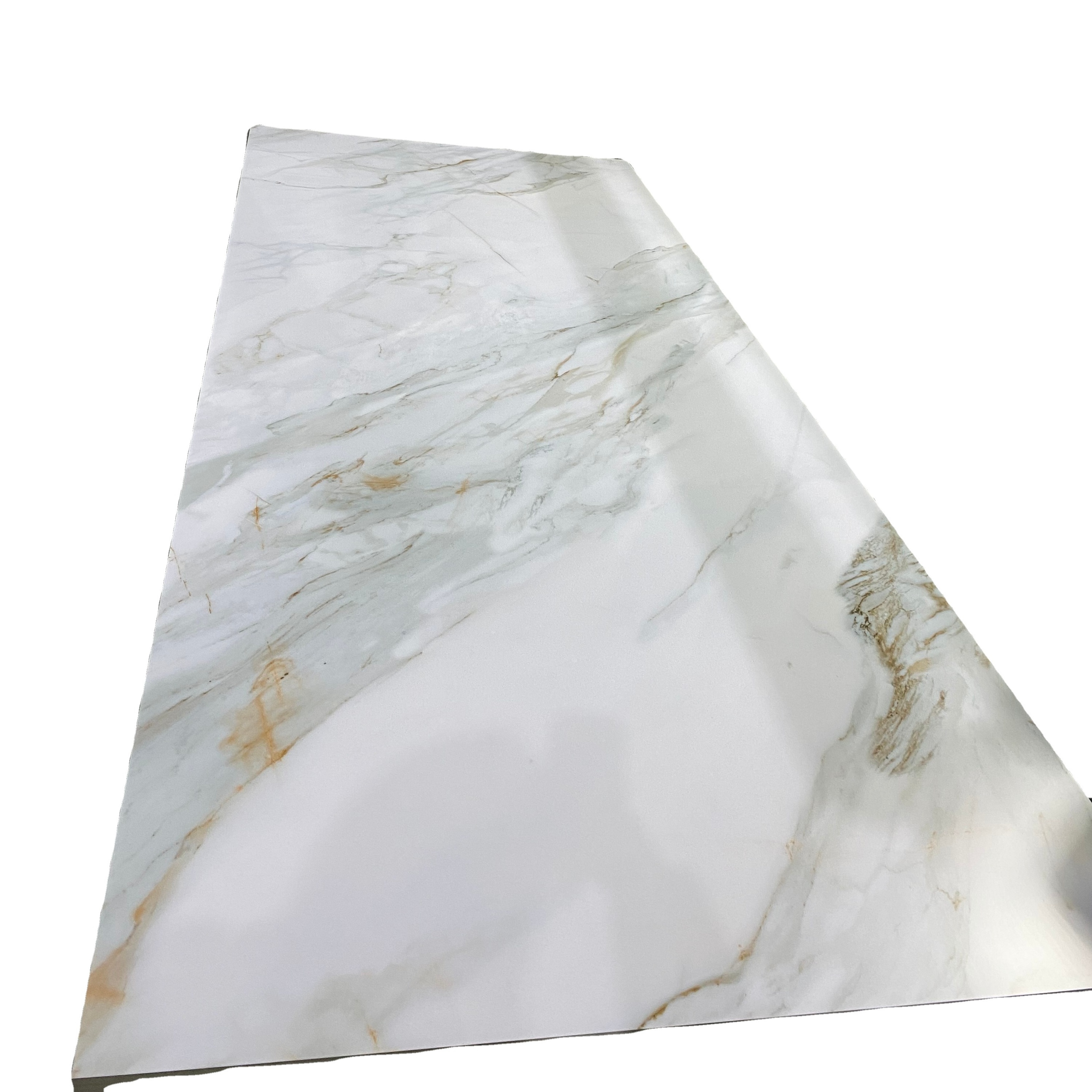 3mm free sample high humidity glossy marble pvc spc luxury vinyl plank marble wallboard panel with led light strip