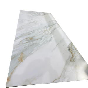 3mm free sample high humidity glossy marble pvc spc luxury vinyl plank marble wallboard panel with led light strip