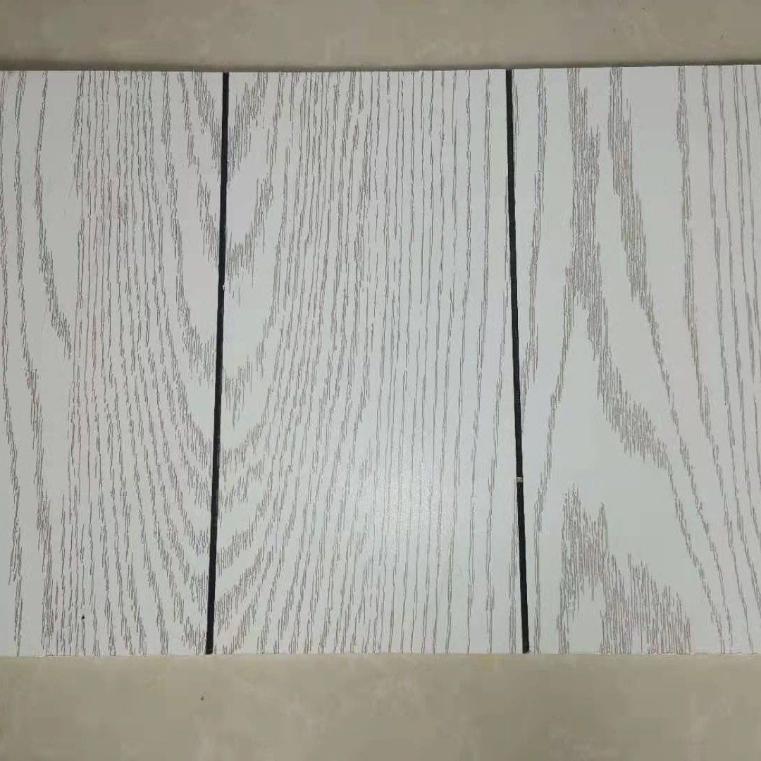 3mm  white polyester plywood wall decorative panel , grooved paper overlaid plywood