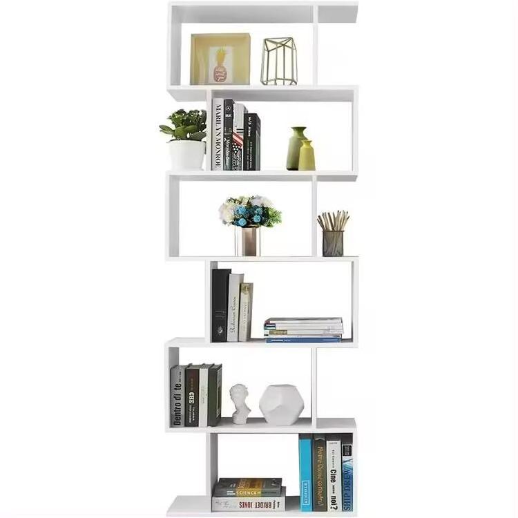 White Freestanding Shelving Unit Wooden Bookcase Cube Display Book Shelf 6-Tier Bookshelf living room furniture