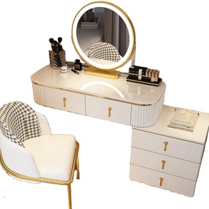 High Quality Nordic Modern Luxury Dressing Table For Bedroom Vanity Makeup with mirror led light