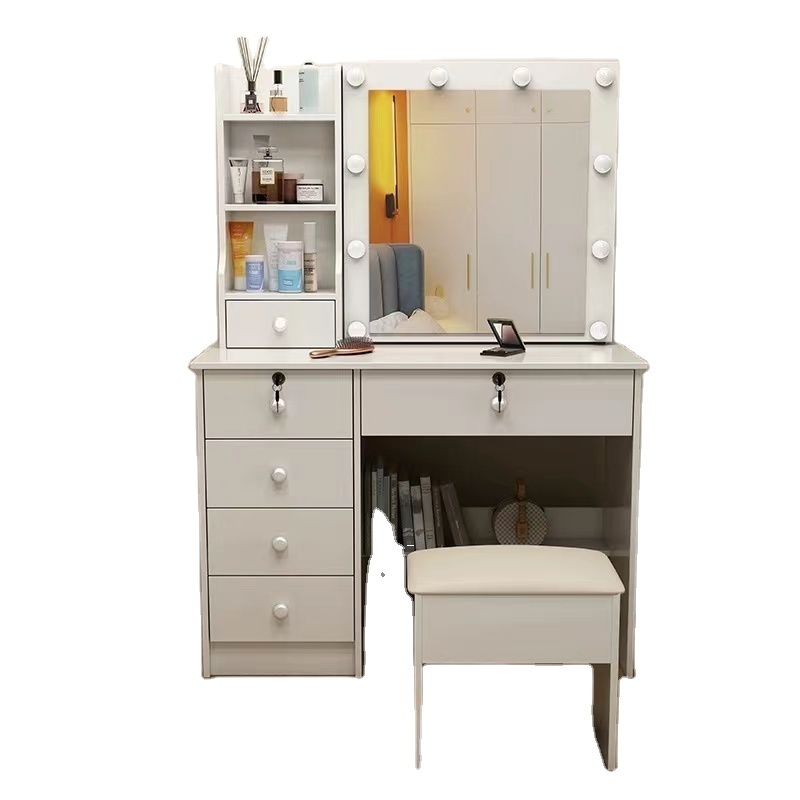 High Quality Nordic Modern Luxury Dressing Table For Bedroom Vanity Makeup with mirror led light