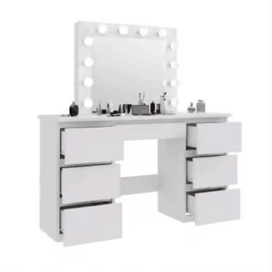 acrylic furniture desktop ABS adjustable width mirror acrylic mirrored vanity dressing table in bedroom legs shelf