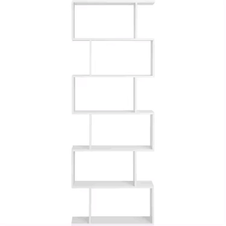 White Freestanding Shelving Unit Wooden Bookcase Cube Display Book Shelf 6-Tier Bookshelf living room furniture