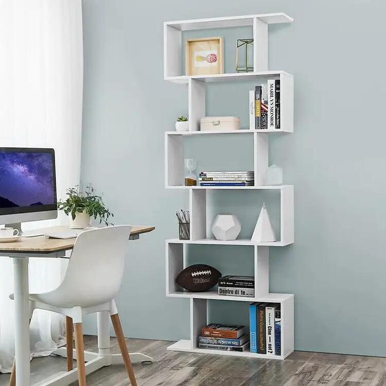 White Freestanding Shelving Unit Wooden Bookcase Cube Display Book Shelf 6-Tier Bookshelf living room furniture