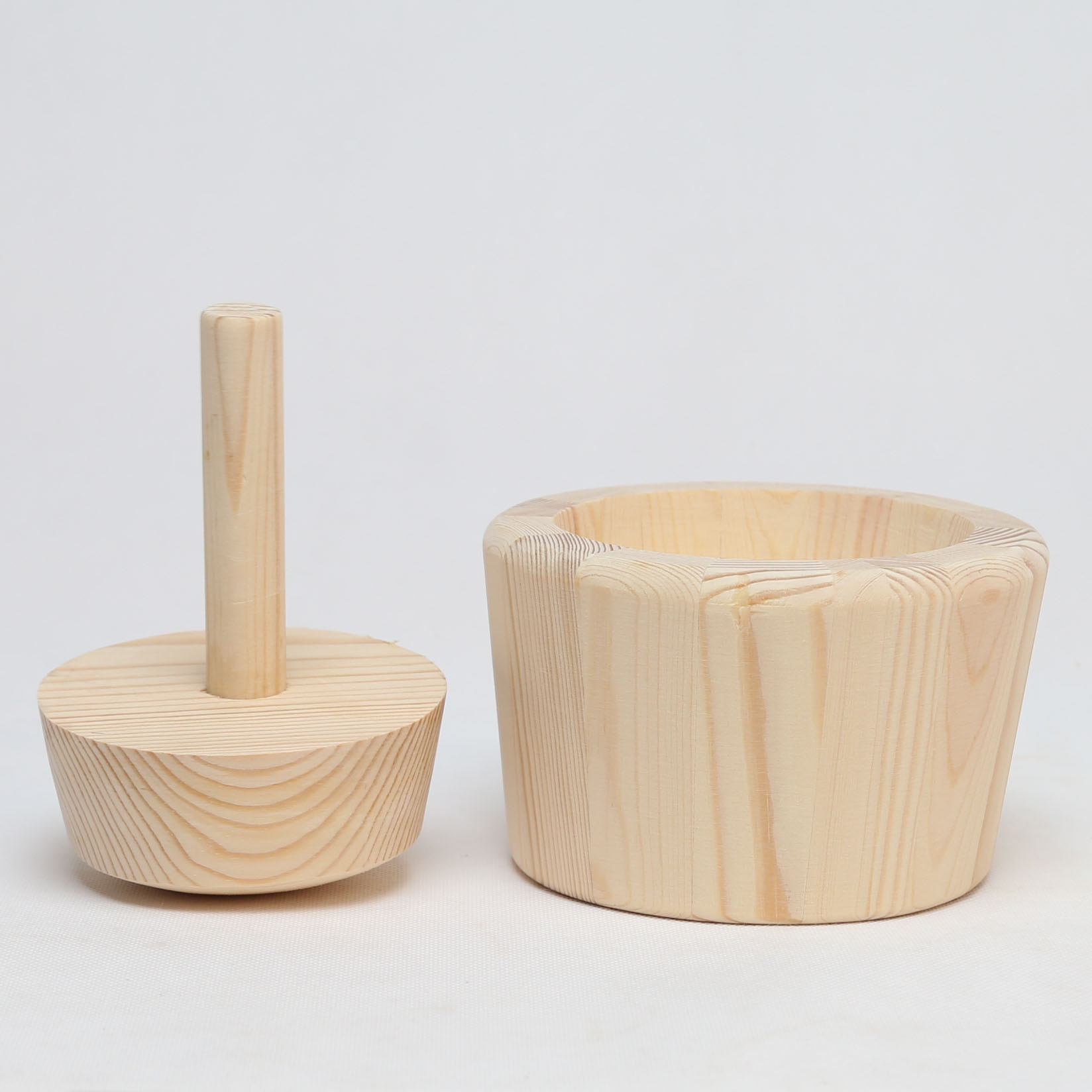 Wood Spice Grinder, Crush, Press, Mash Spices, Herbs, Garlic, Pepper, Guacamole,  Wooden Mortar and Pestle Set