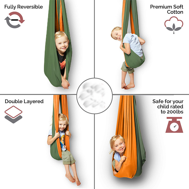 Hot Sell Indoor Sensory Hammock Swing Kids Sensory Swing  Hardware Included Indoor Therapy Swing