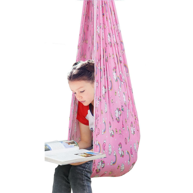 Therapy Sensory Swing for Kids Indoor Outdoor Special Needs Cuddle Snuggle Swings Fabric Pink Hammock