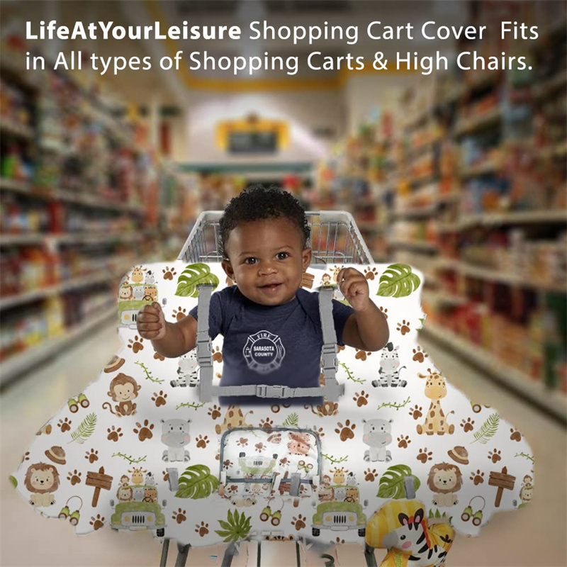 High Chair Cover 2 in 1 with Extra Cushion Shopping Cart Cover for baby Water-Proof Baby Cart Hammock