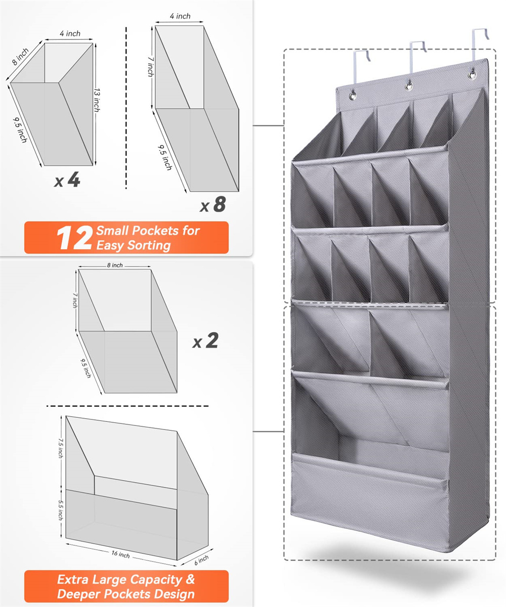 Over The Door Shoe Organizers Hanging Shoe Organizers with Large Pocket Shoe Rack for Closet Organizer for Wall