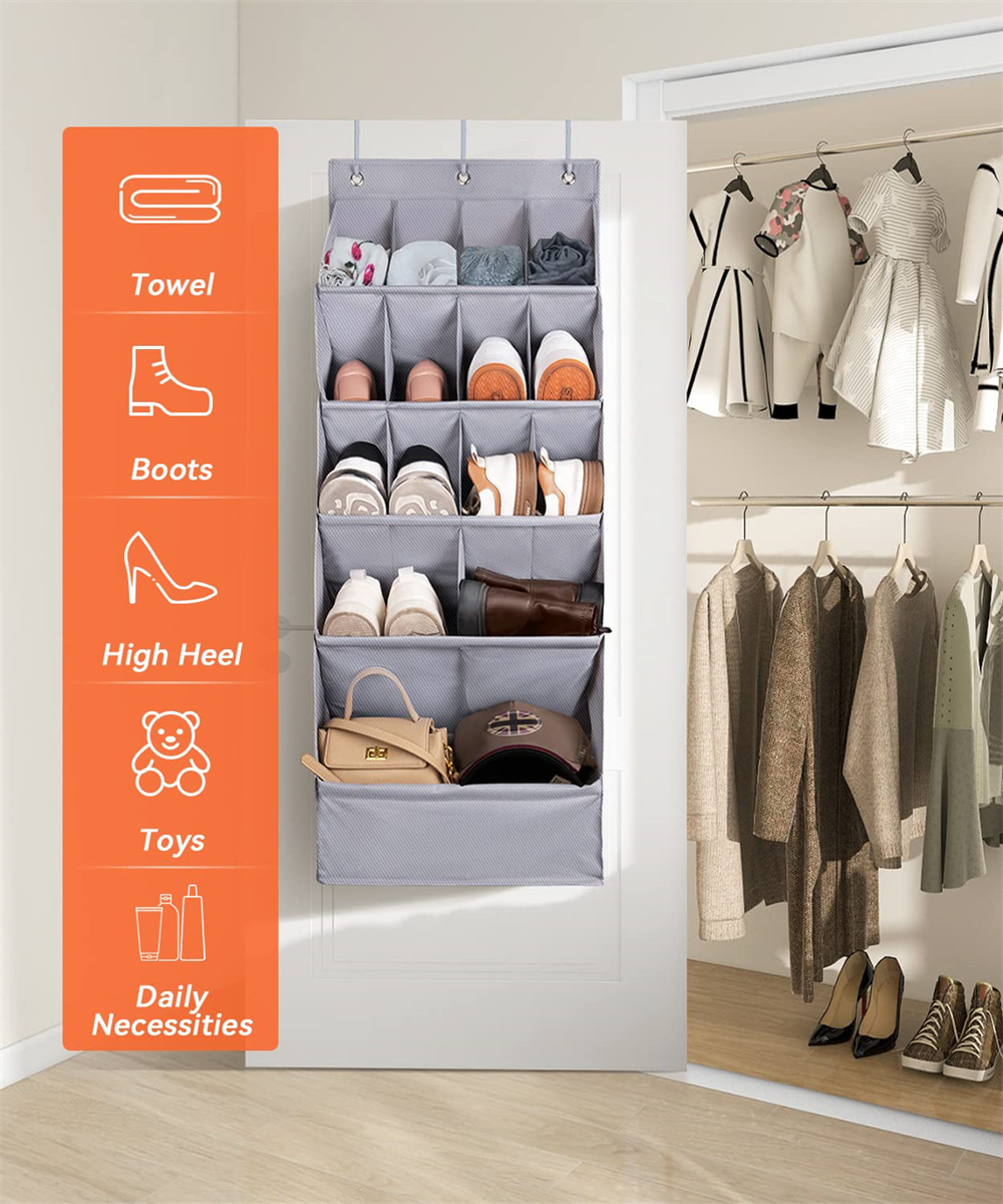 Over The Door Shoe Organizers Hanging Shoe Organizers with Large Pocket Shoe Rack for Closet Organizer for Wall