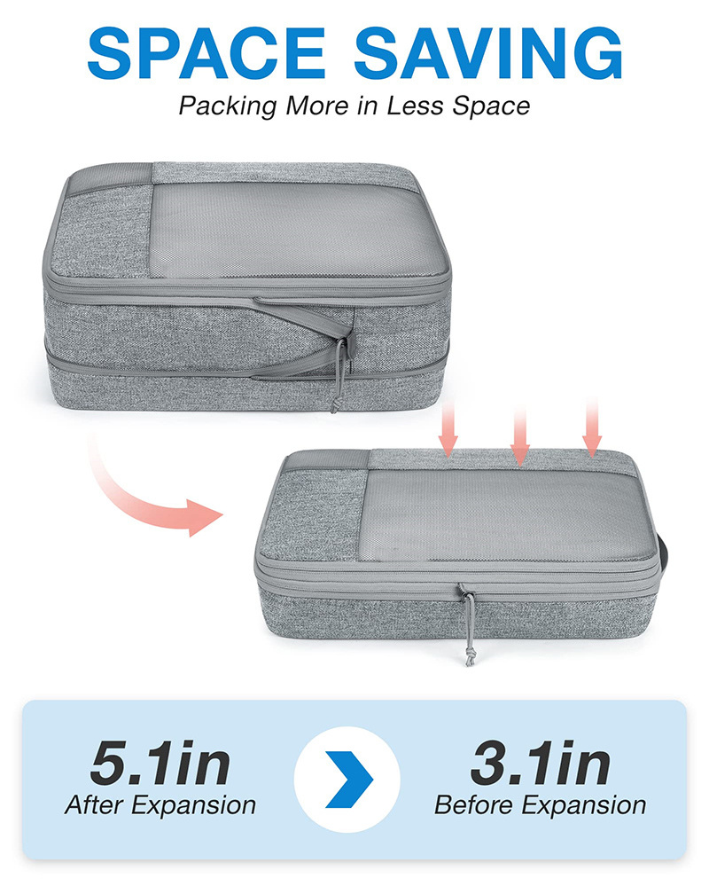 OEM Factory Compression Packing Cubes for Suitcase Suitcase Organizer with Shoe Bag Travel Accessories with Laundry Bag