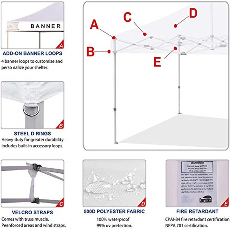 High Quality Canopy Top Cover Black Tent Canopy Tent Top Cover Replacement Parts 10x10 Pop Up Canopy Strong Pop Up Tent