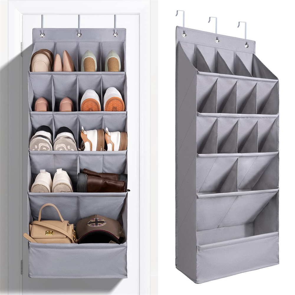 Over The Door Shoe Organizers Hanging Shoe Organizers with Large Pocket Shoe Rack for Closet Organizer for Wall